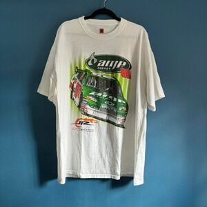 Y2K Dale Earnhardt‎ Jr. T Shirt Men's Size 2X White Green Racing #88 Cars Retro